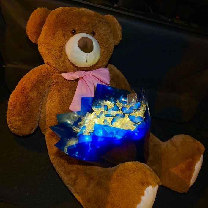 Buquê Borboleta Médio + Caixa de Chocolate + Urso Medio ✨